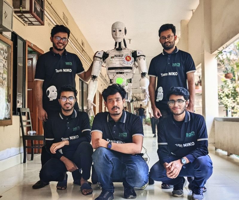 Team NiKO with the completed robot after 11 months of work